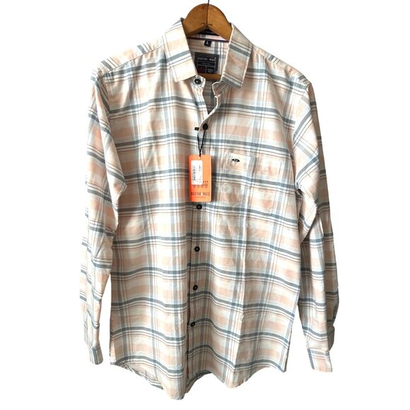 NWT RED TRIANGLE Button Down Shirt Pink Gray Plaid Long Sleeve Plaid Size Large - Picture 3 of 5